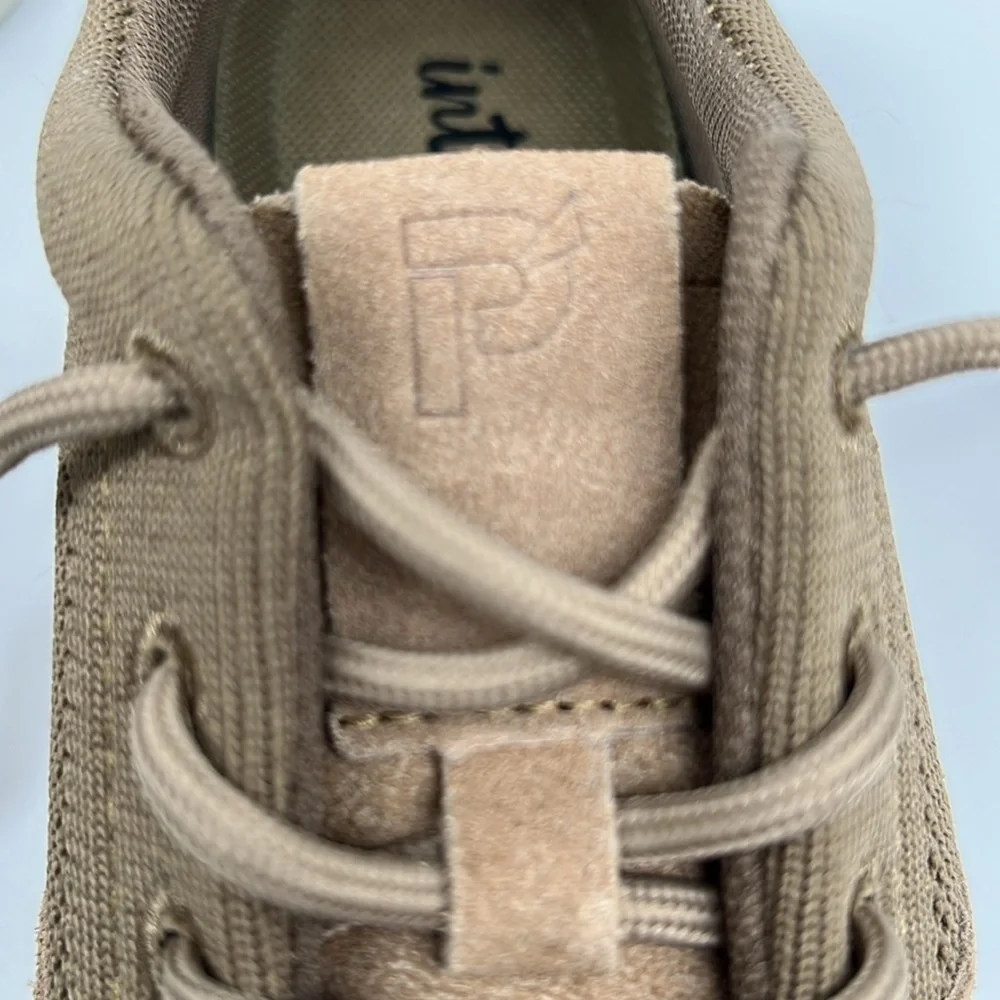 Propet Sarah Oxford Sneaker Flax Tan Knit Orthotic Comfort Walking 7AA NARROW